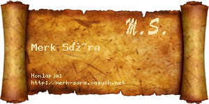 Merk Sára névjegykártya