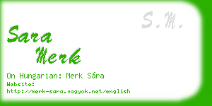 sara merk business card